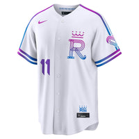Kansas City Royals Maikel Garcia White jersey – view 3