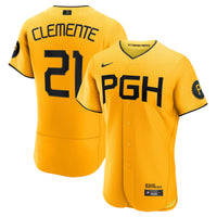 Pittsburgh Pirates Roberto Clemente Gold jersey – view 1