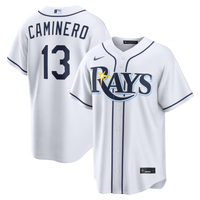 Tampa Bay Rays Junior Caminero White jersey – view 2