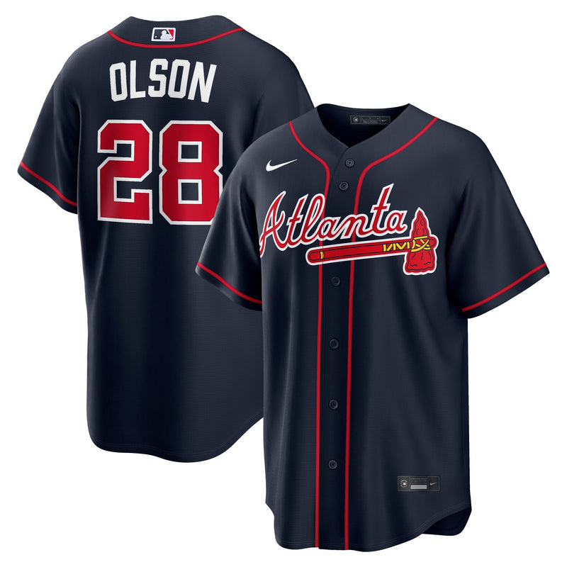 Atlanta Braves Matt Olson Navy jersey – view 1