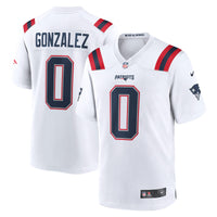 New England Patriots Christian Gonzalez White jersey – view 1