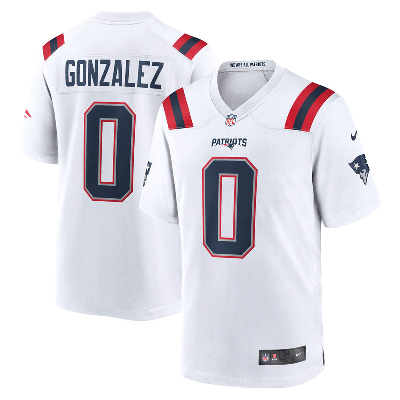 New England Patriots Christian Gonzalez White jersey – view 1