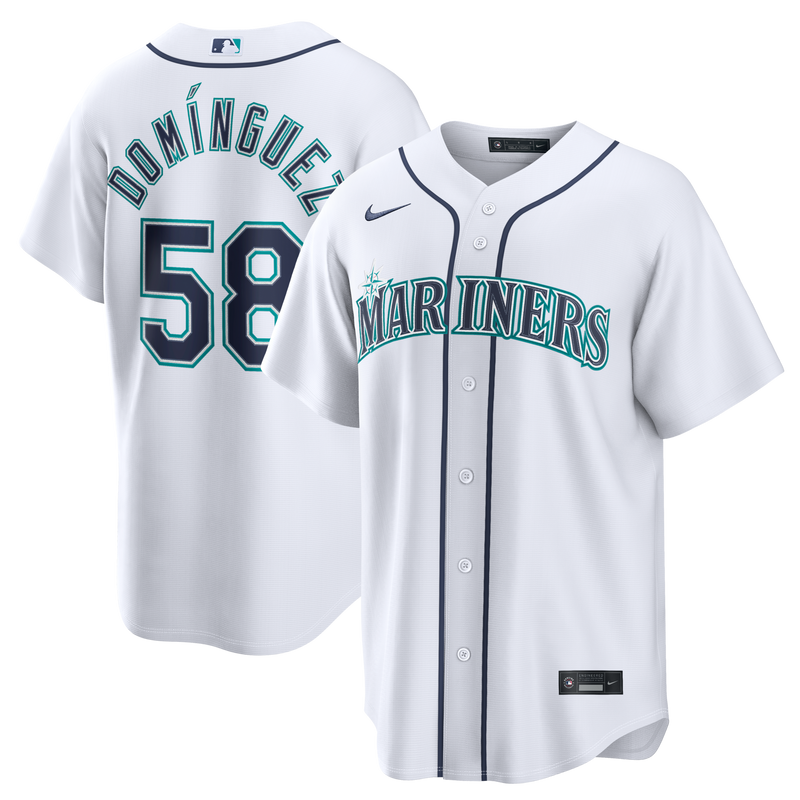 Seattle Mariners Seranthony Domínguez White jersey – view 1