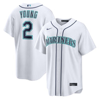 Seattle Mariners Cole Young White jersey – view 1