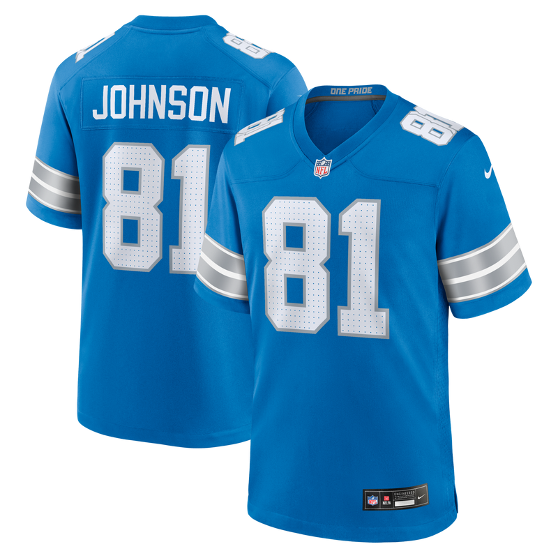 Detroit Lions Calvin Johnson Blue jersey – view 1