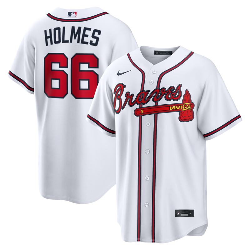 Atlanta Braves Grant Holmes White jersey – view 1