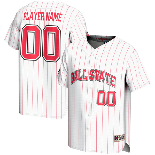 Ball State Cardinals GameDay Greats NIL Pick-A-Player Lightweight Baseball Jersey - White