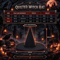 Texas Slaughter Quilted Witch Hat - Size Chart