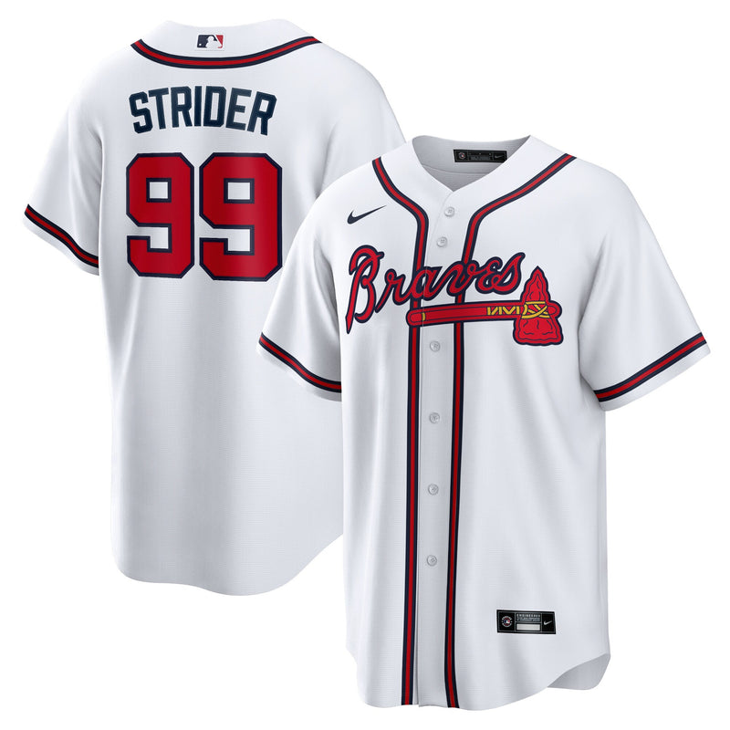 Atlanta Braves Spencer Strider White jersey – view 1