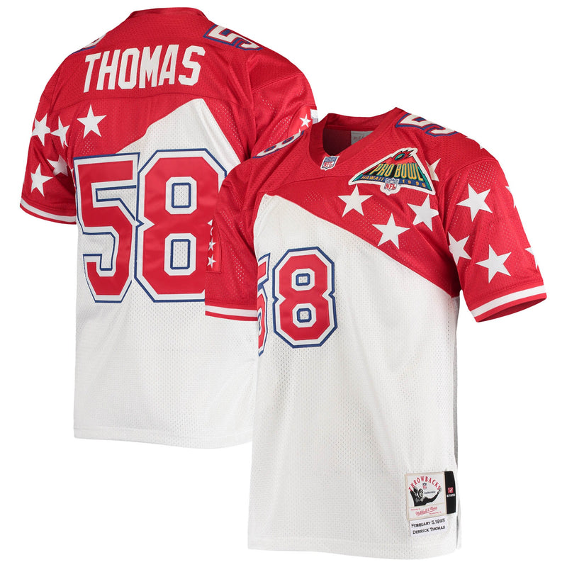 AFC Derrick Thomas Mitchell & Ness White/Red 1995 Pro Bowl Authentic Jersey – view 1