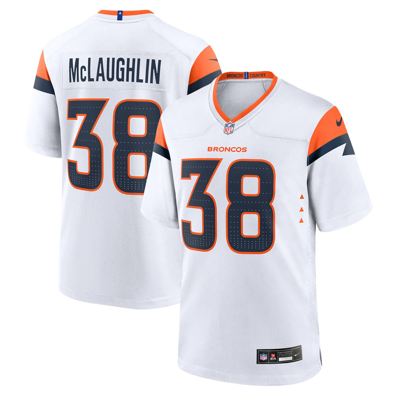 Denver Broncos Jaleel McLaughlin White jersey – view 1