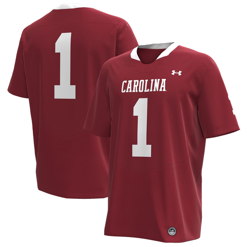 Under Armour #1 Garnet South Carolina Gamecocks Throwback Replica Jersey – view 1