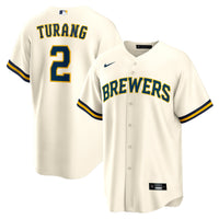 Milwaukee Brewers Brice Turang Cream jersey – view 1