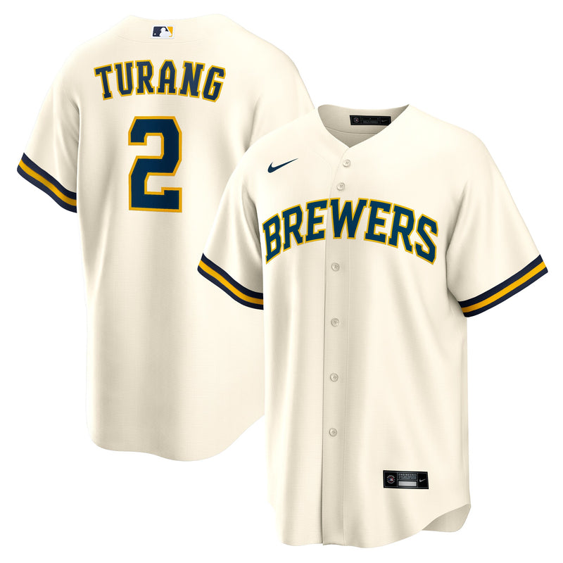 Milwaukee Brewers Brice Turang Cream jersey – view 1