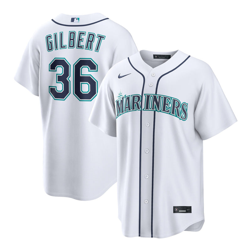 Seattle Mariners Logan Gilbert White jersey – view 1
