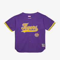 LSU Tigers Mesh Button-Up Purple jersey – view 2