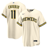 Milwaukee Brewers Jackson Chourio Cream jersey – view 1