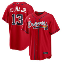 Atlanta Braves Ronald Acuña Jr. Red jersey – view 1