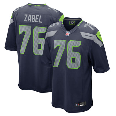 Seattle Seahawks Grey Zabel Nike College Navy Team Game Jersey