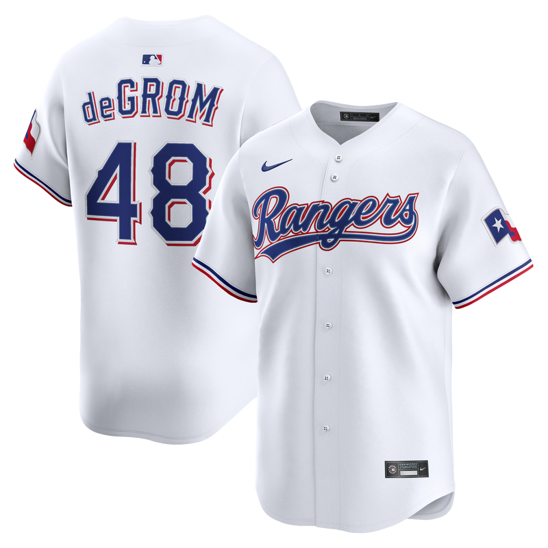 Texas Rangers Jacob deGrom White jersey – view 1
