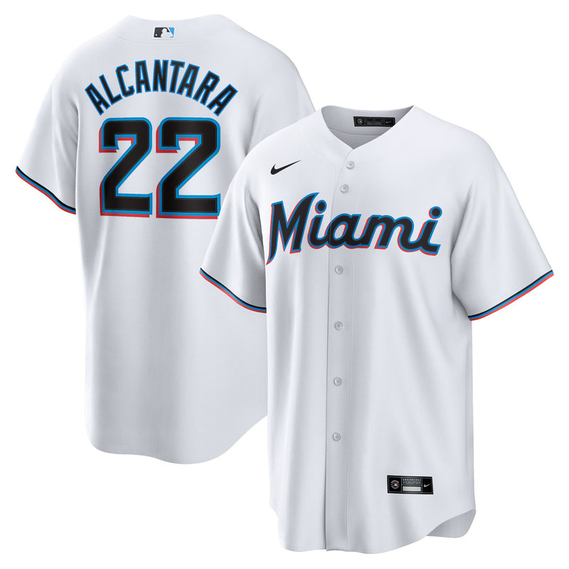 Miami Marlins Sandy Alcantara White jersey – view 1