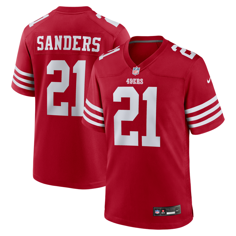 San Francisco 49ers Deion Sanders Scarlet jersey – view 1