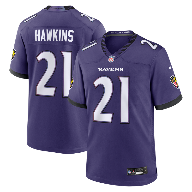 Baltimore Ravens Jaylinn Hawkins Purple jersey – view 1