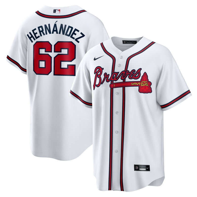 Atlanta Braves Daysbel Hernandez White jersey – view 1