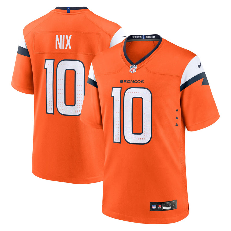 Denver Broncos Bo Nix Orange jersey – view 1