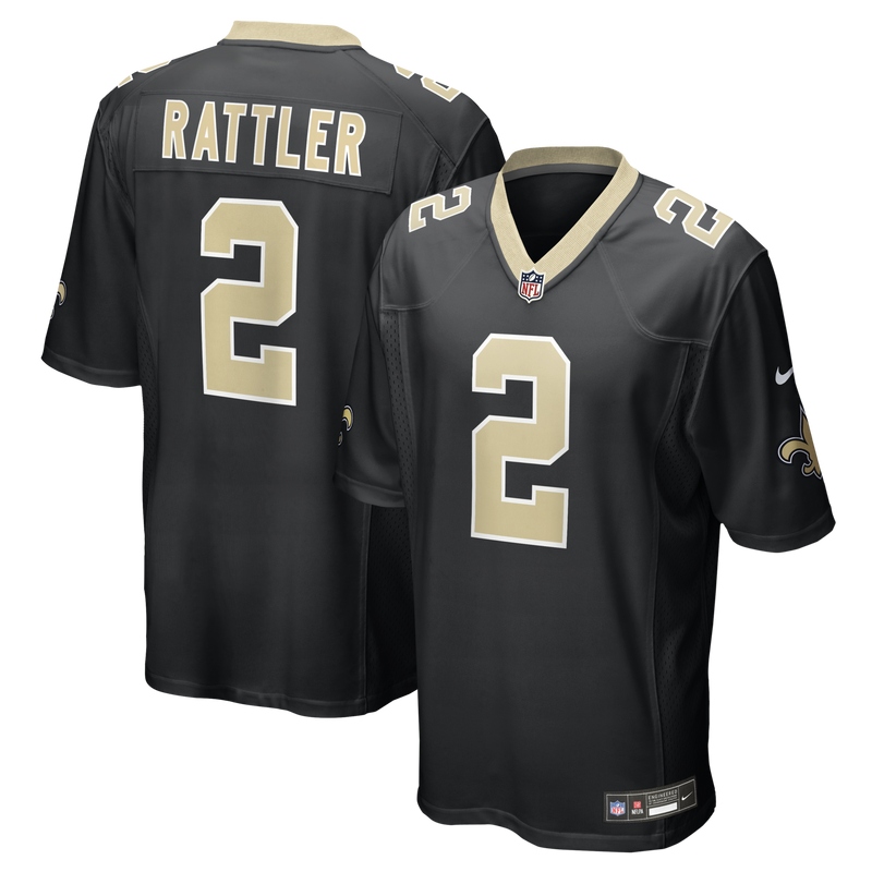 New Orleans Saints Spencer Rattler Black jersey – view 1