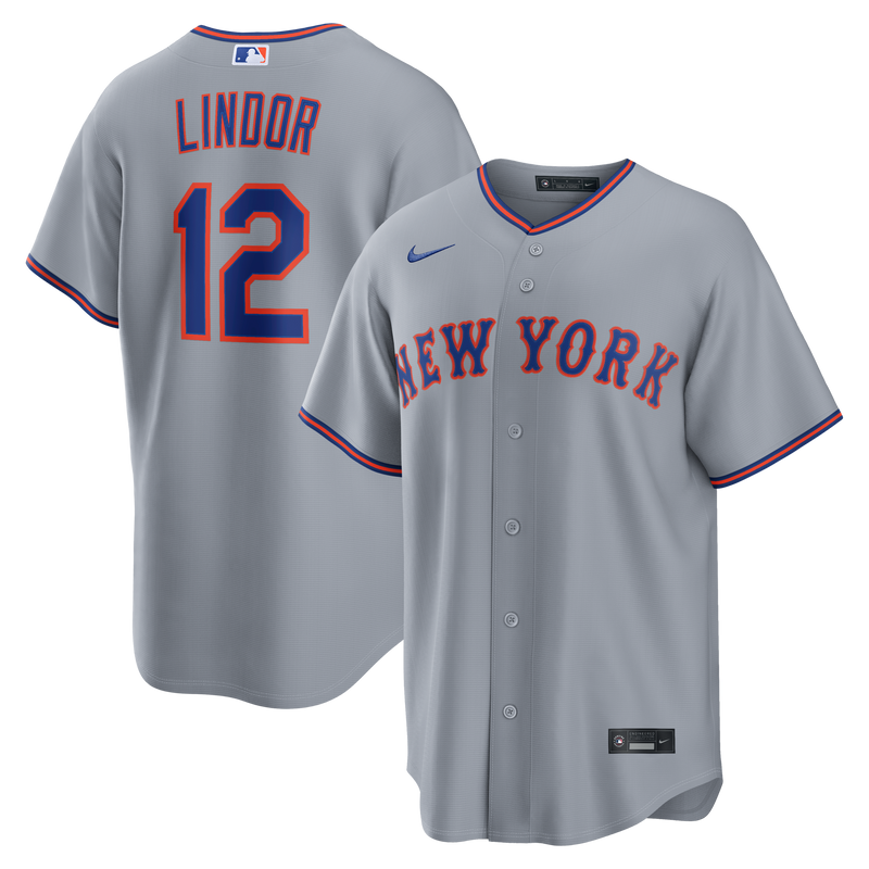 New York Mets Francisco Lindor Gray jersey – view 1
