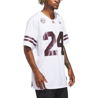 adidas Mississippi State Bulldogs White White jersey – view 3