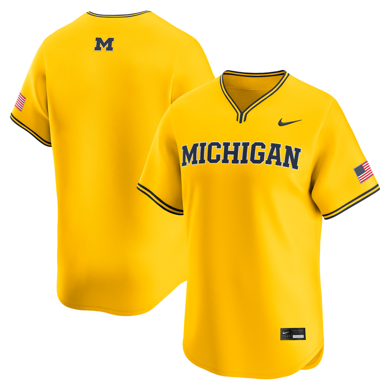 Nike Maize Michigan Wolverines Alternate Limited Baseball Jersey – view 1