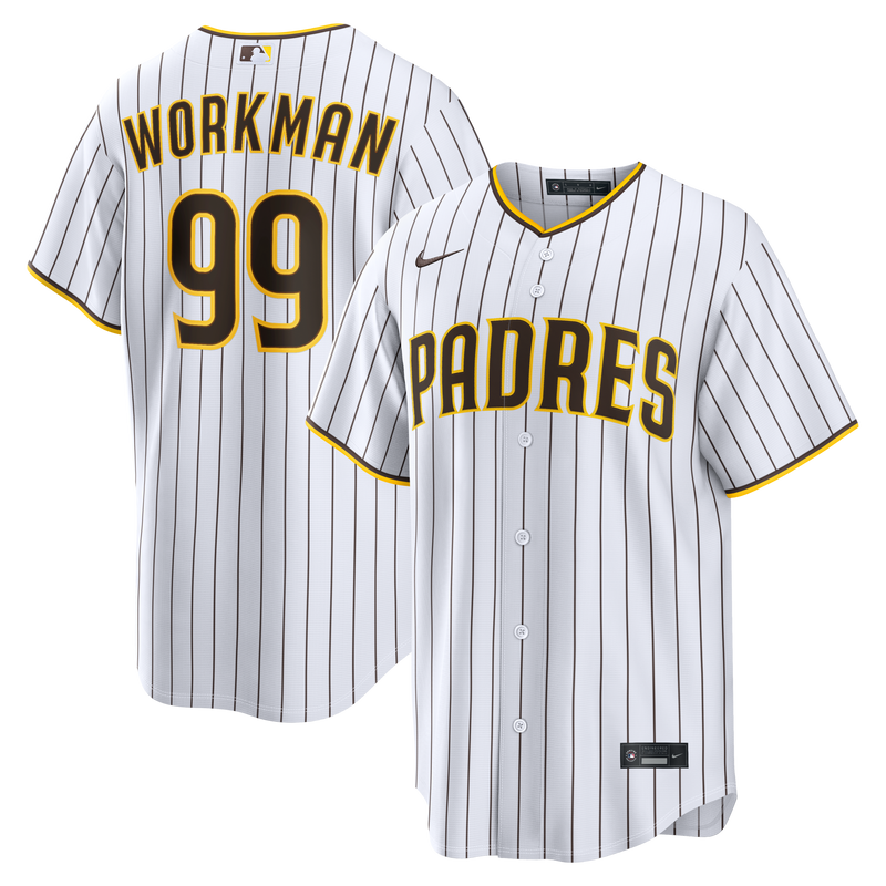San Diego Padres Gage Workman White jersey – view 1