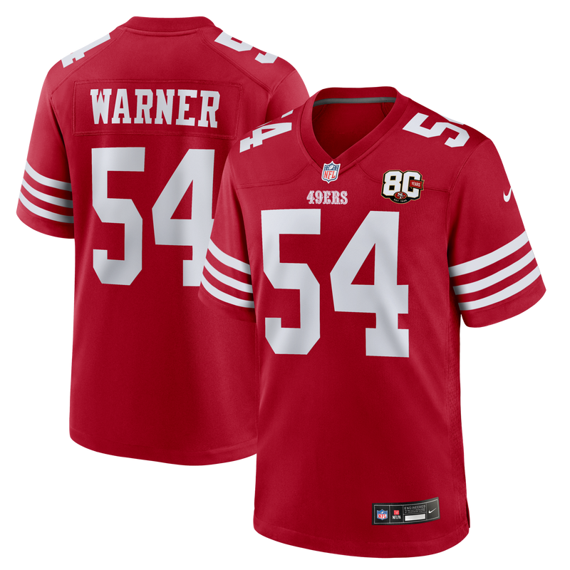 San Francisco 49ers Fred Warner Scarlet jersey – view 1