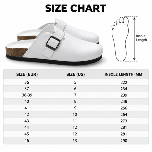 Dallas Gameday Bloom Clogs - Size Chart