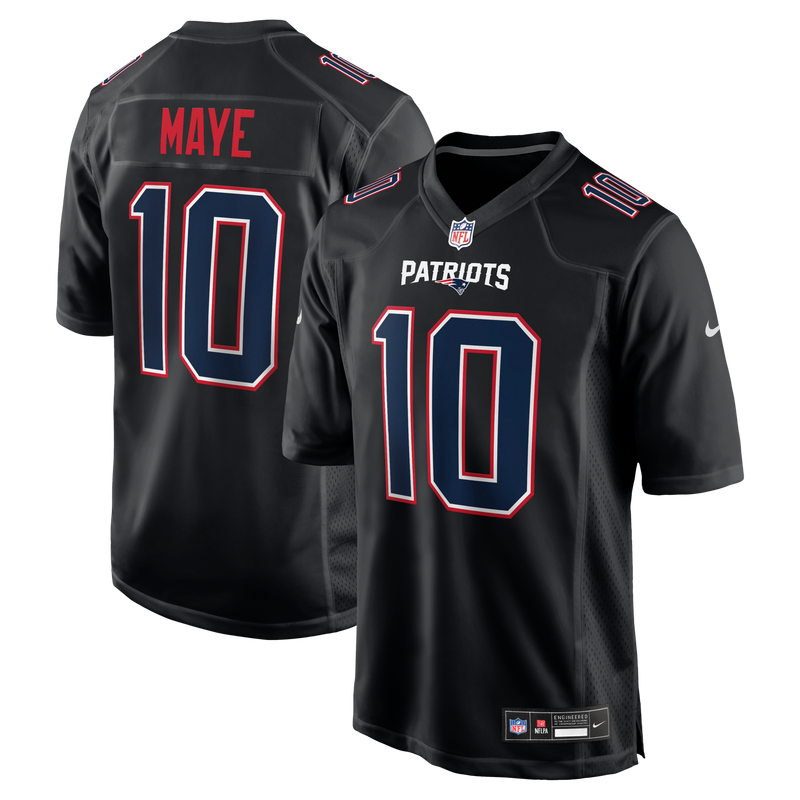 New England Patriots Drake Maye Black jersey – view 1