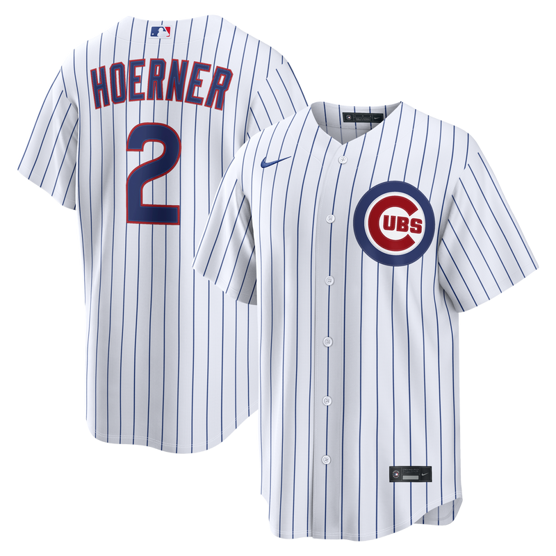Chicago Cubs Nico Hoerner White jersey – view 1
