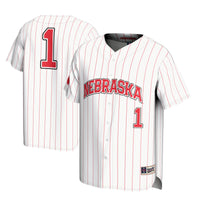 Nebraska Huskers Lightweight Baseball White jersey – view 1