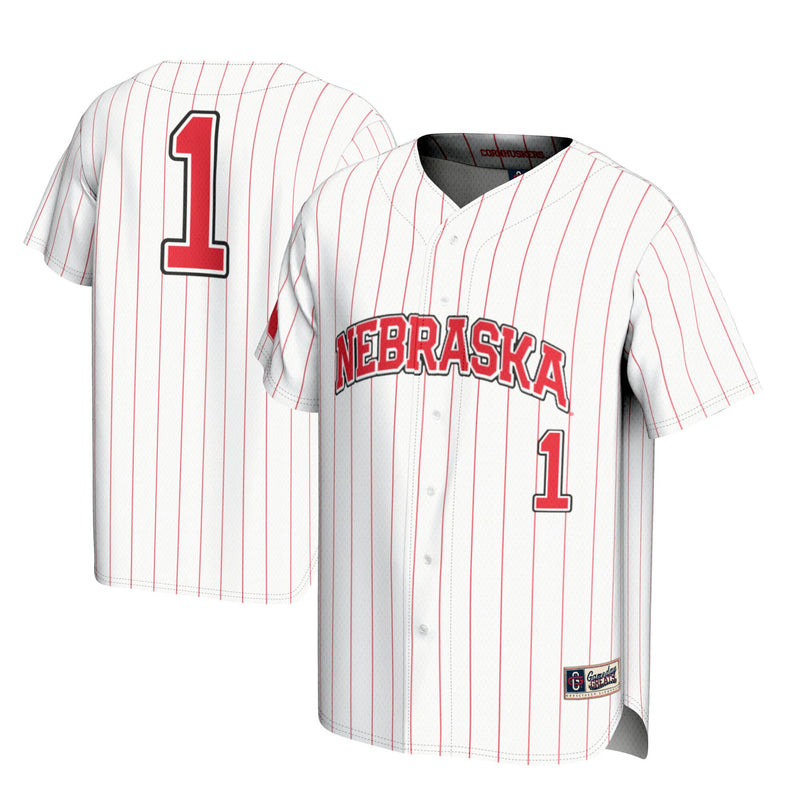 Nebraska Huskers Lightweight Baseball White jersey – view 1