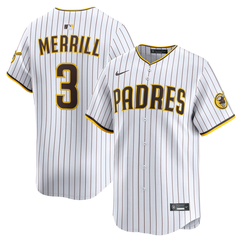 San Diego Padres Jackson Merrill White jersey – view 1