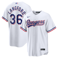 Texas Rangers Wyatt Langford White jersey – view 1