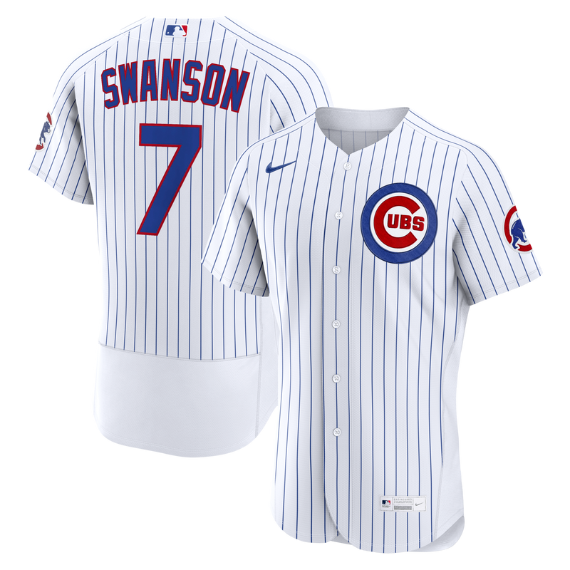 Chicago Cubs Dansby Swanson White jersey – view 1