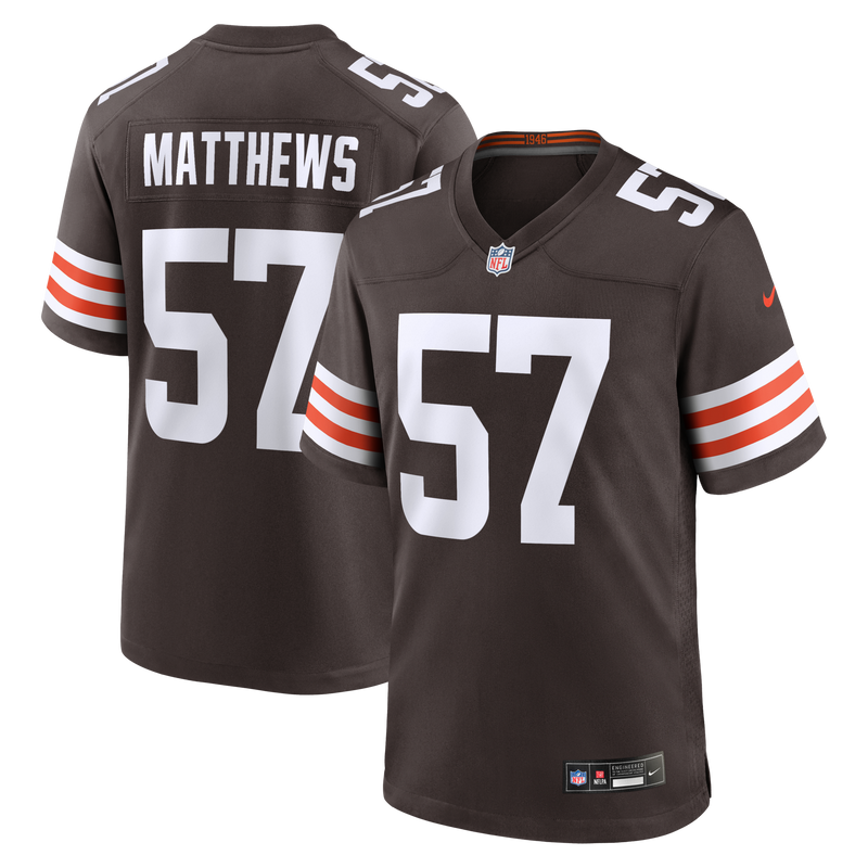 Cleveland Browns Clay Matthews Brown jersey – view 1