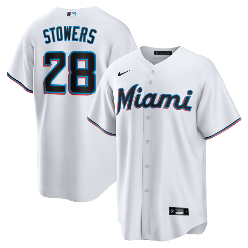 Miami Marlins Kyle Stowers White jersey – view 1