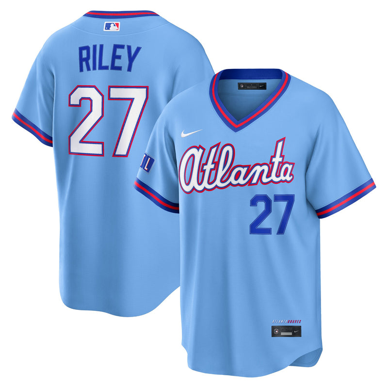 Atlanta Braves Austin Riley Blue jersey – view 1