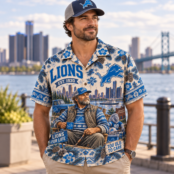 Detroit For Life Hawaiian Shirt - Detail