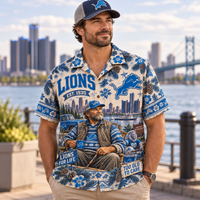 Detroit For Life Hawaiian Shirt - Detail