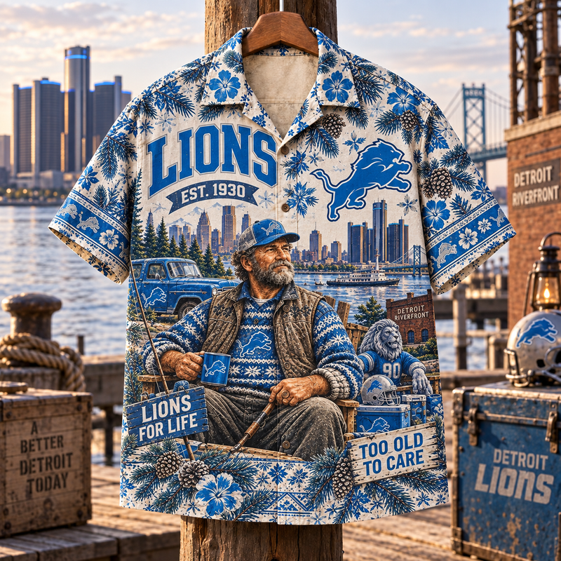 Detroit For Life Hawaiian Shirt – view 1