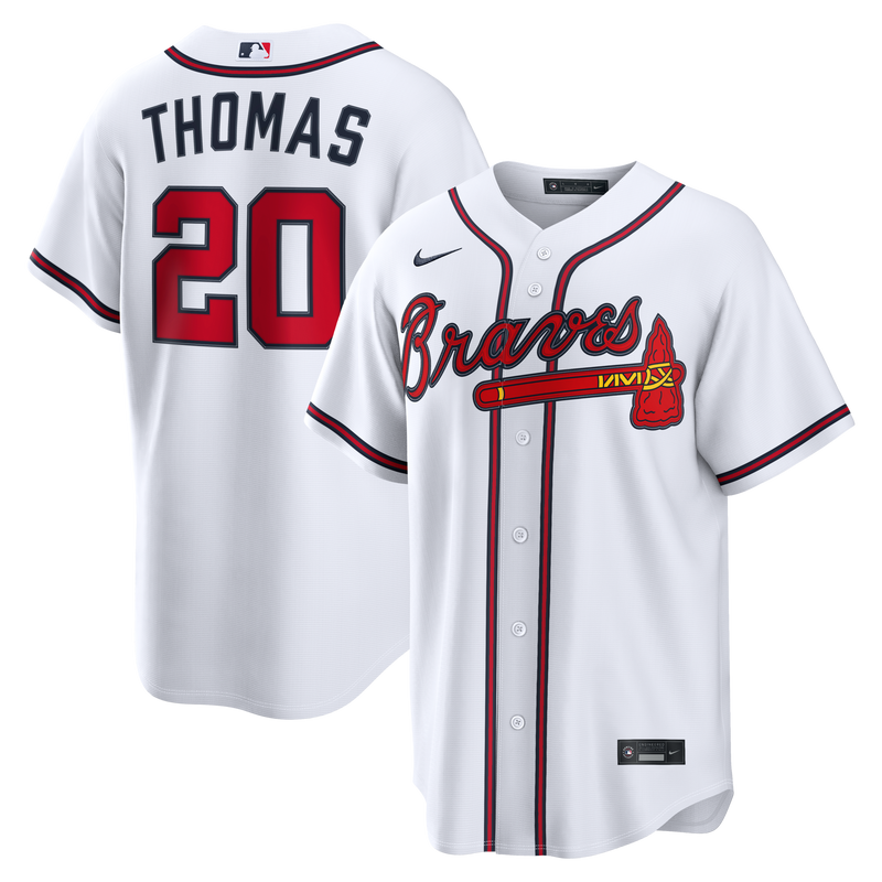 Atlanta Braves Lane Thomas White jersey – view 1